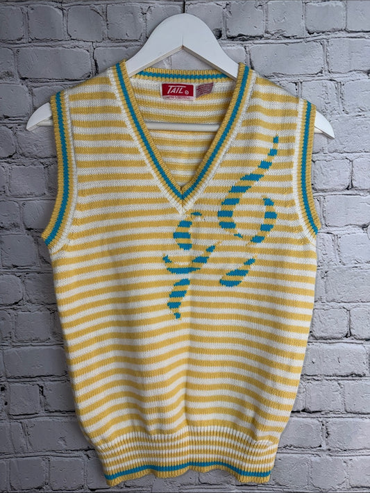 VINTAGE TAIL Striped Sweater Vest Tennis Golfcore Prep M