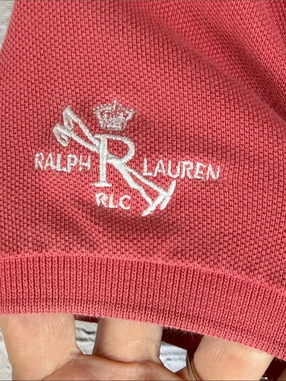 RALPH LAUREN Polo Dress Colorblock Coral Navy