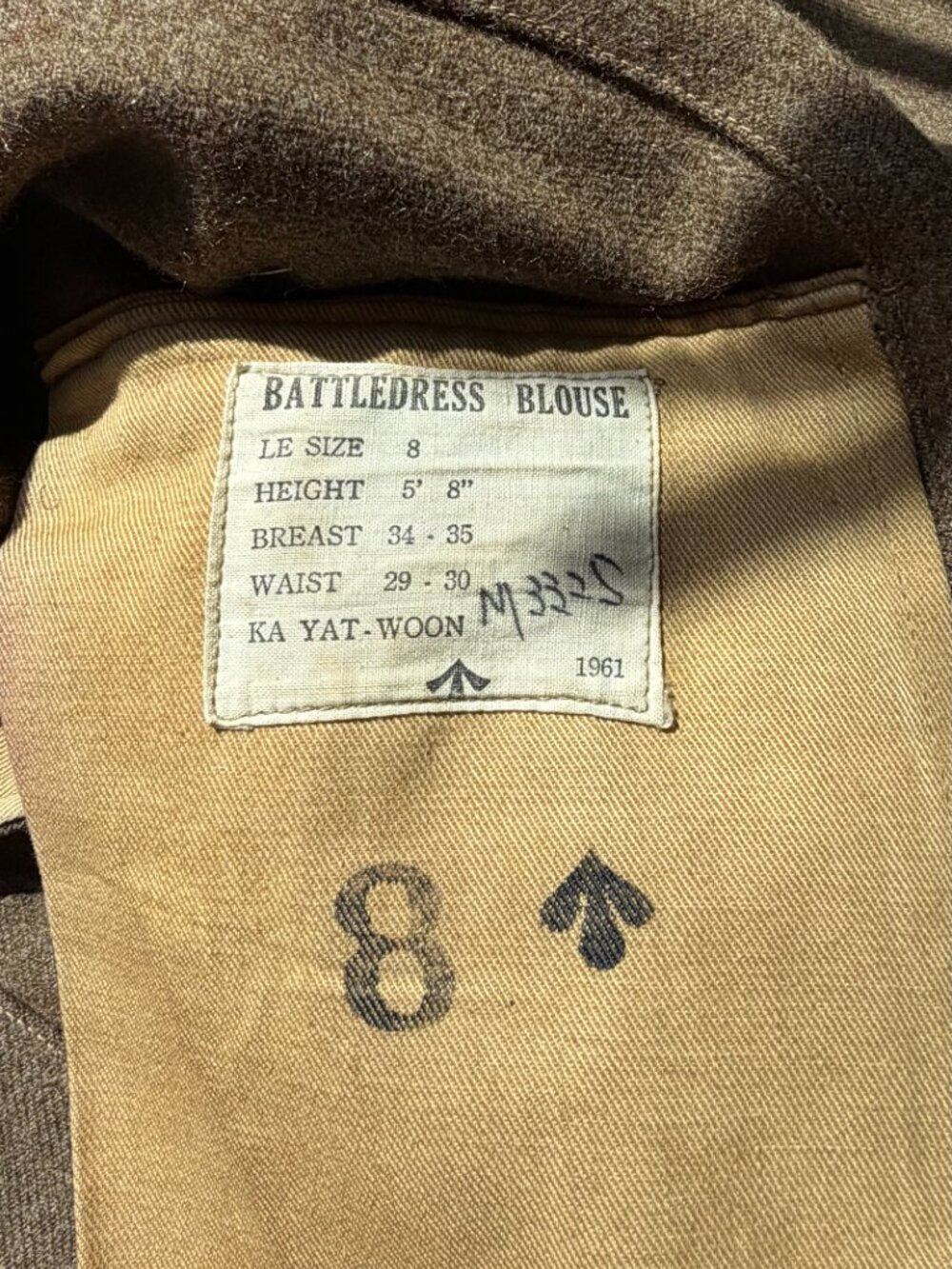 VINTAGE 1961 Battle Wool Military Jacket British Commonwealth Army