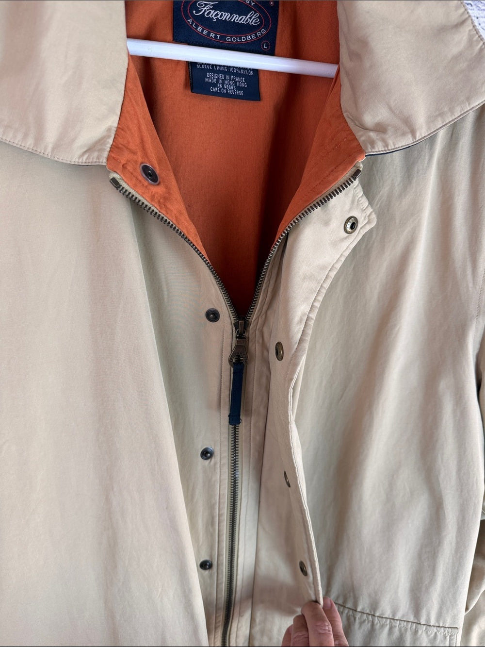 FAÇONNABLE Cream Khaki Jacket Trench French Classic Quiet Luxury