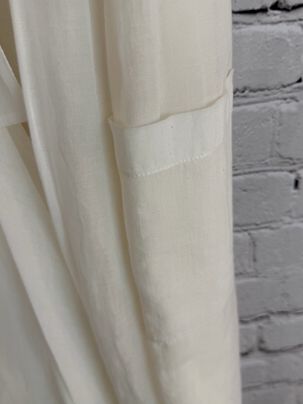 MORGANE LE FAY Cotton Fit & Flare Dress Cream Sleeveless XS