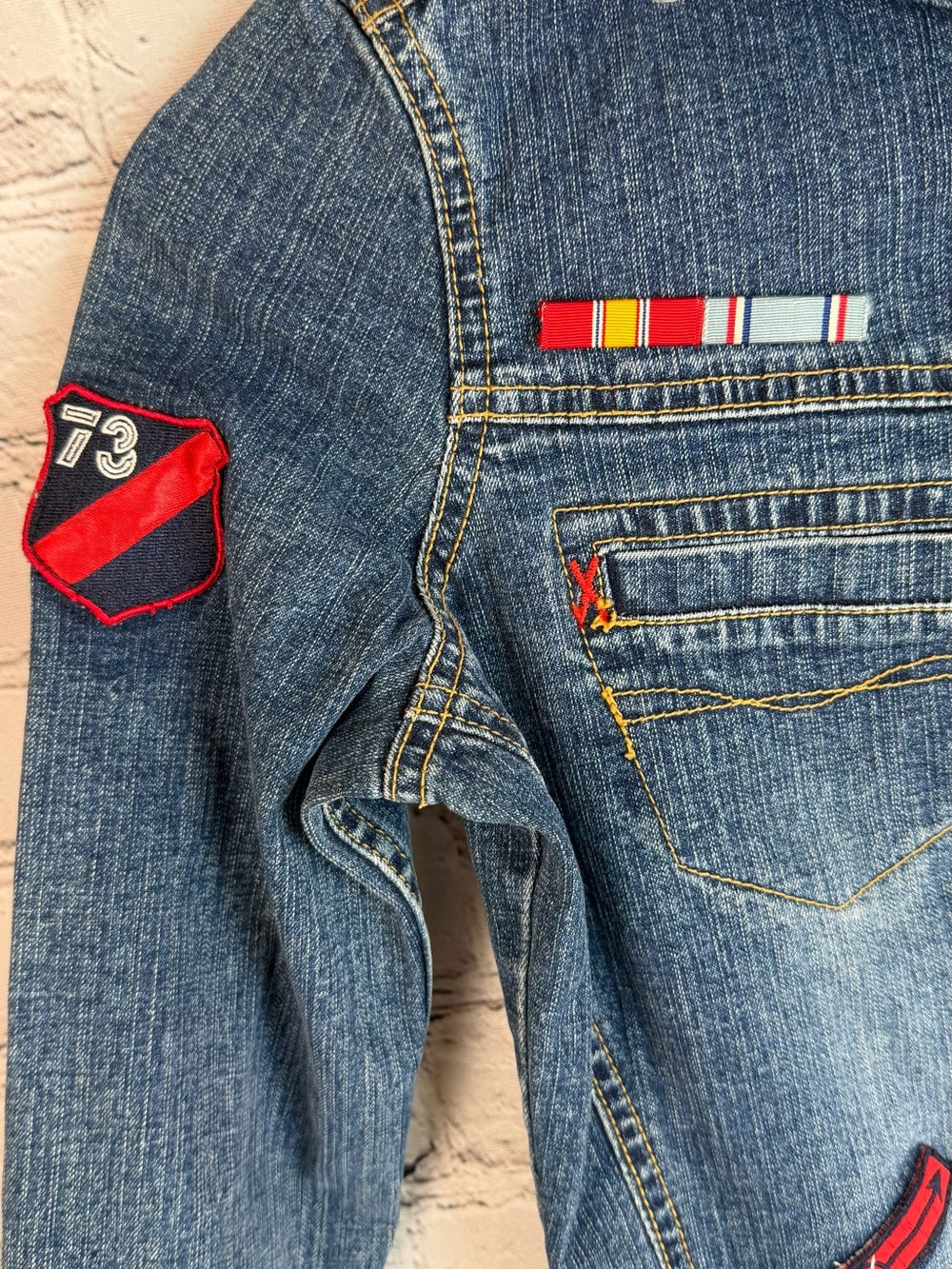 Pepe Jeans London Denim Mini Dress | Y2K Patchwork Stretch Jean Dress