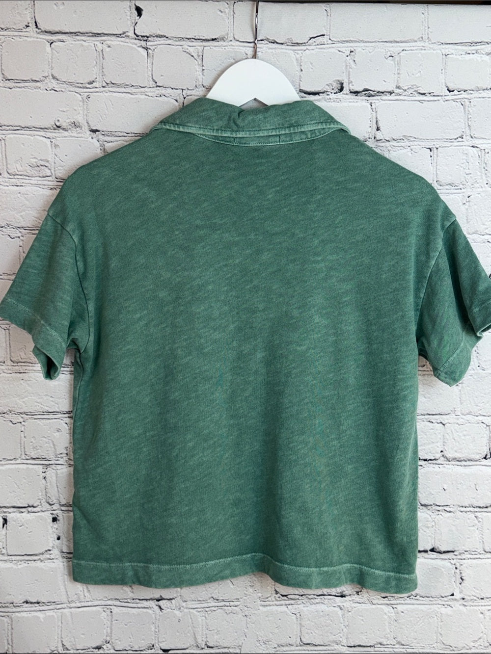 MARINE LAYER Washed Teal Slub Polo Tee XS