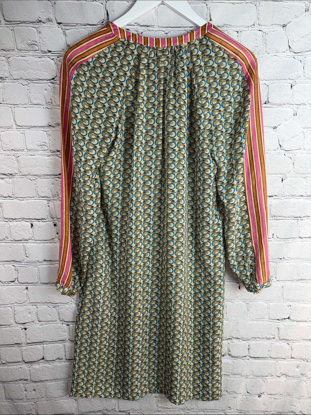 TORY BURCH Elephant Print Silk Shirtdress | Belted Shift Dress | 100% Silk | 4