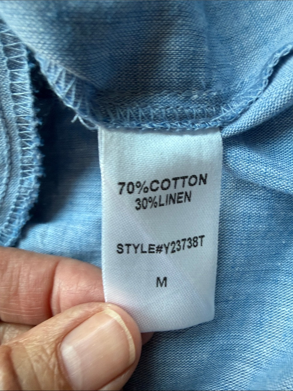 TUCKERNUCK Chambray Crawford Dress Cotton Linen Flutter Sleeve Size M