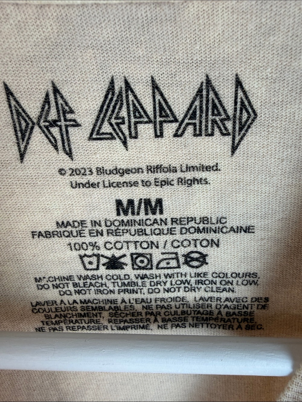 Def Leppard Beige 'Animal 1987' Short Sleeve Tee