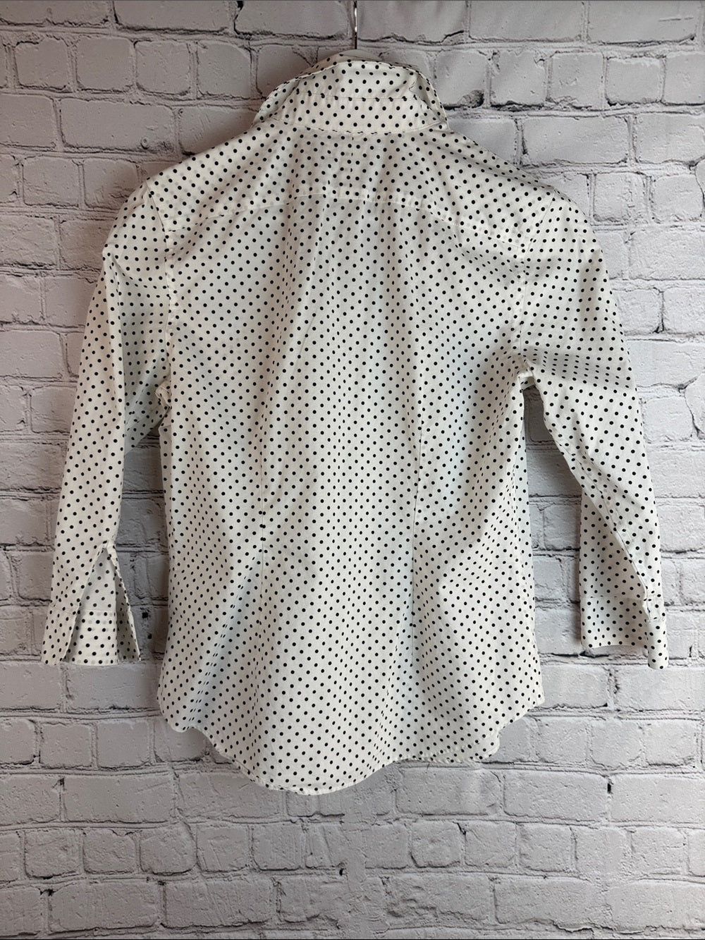 LAUREN RALPH LAUREN No Iron Polka Dot Button Down Shirt Women's Size S