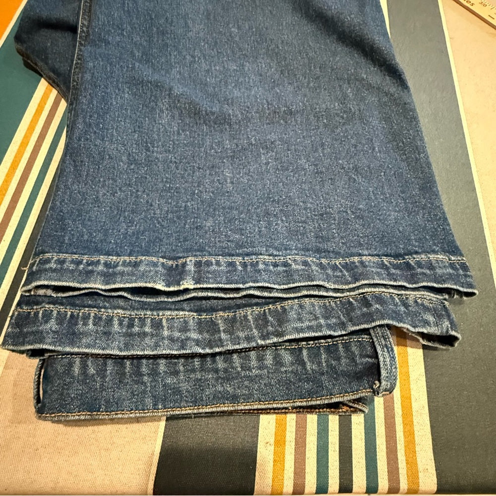 GAP Stride High Rise Wide Leg Jeans Dark Wash Denim 35x30