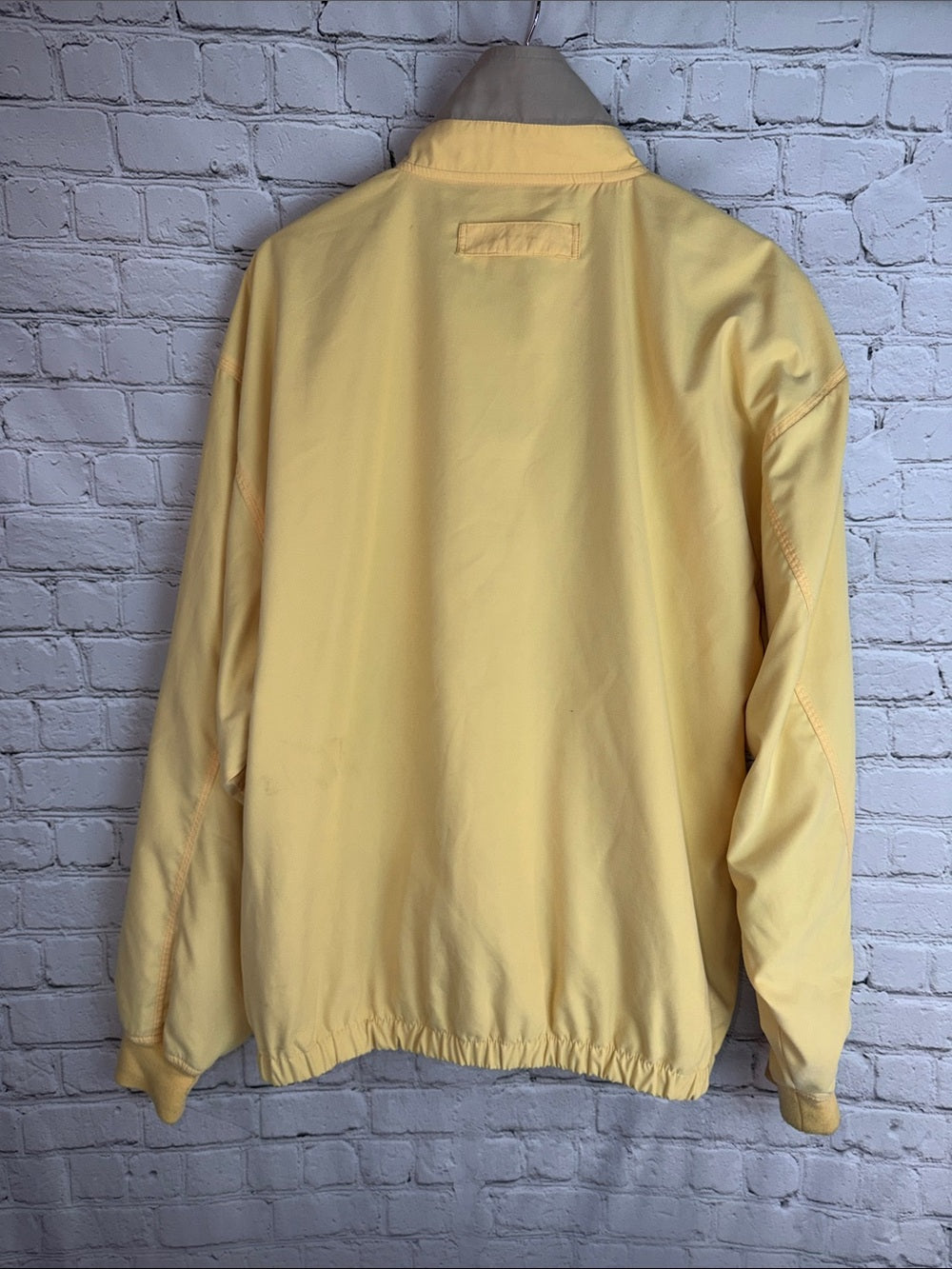 LA LOVING Vintage 1990s Newport Crest Zip Jacket Butter Yellow 2XL
