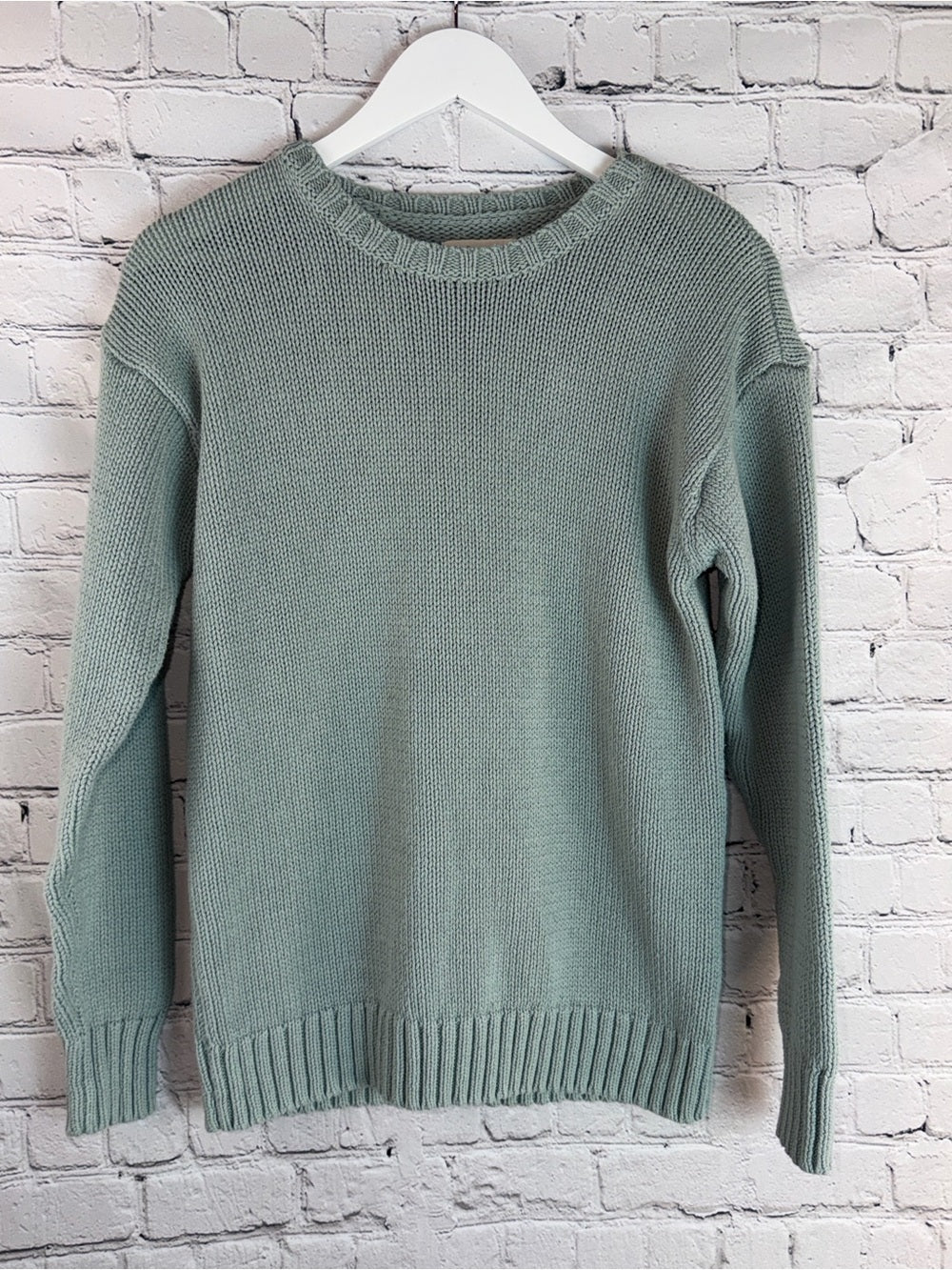 AEROPOSTALE Sage Green Crewneck Sweater Soft Knit Seafoam Pullover Women’s M