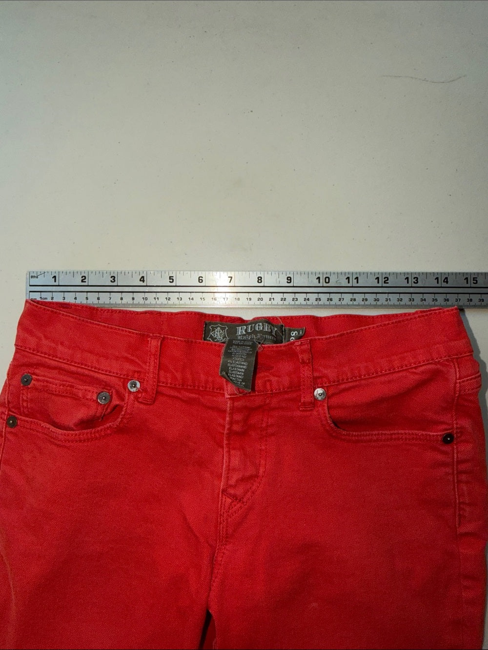 RUGBY RALPH LAUREN Bright Red Super Skinny Jeans | Pirate Patch | Collectible De