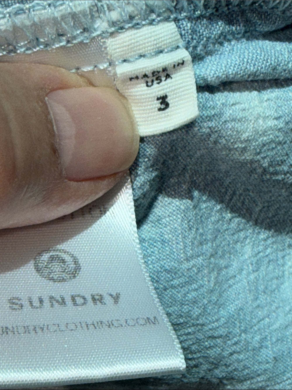 SUNDRY Light Wash Tie-Dye Button-Up Shirt - Cloudy Blue