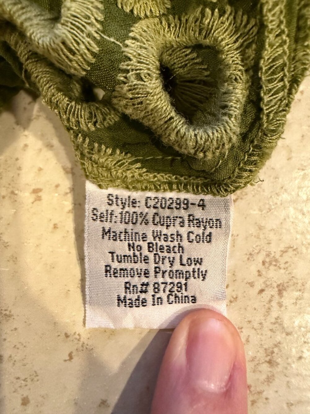 JOHNNY WAS LALLA Green Embroidered Eyelet Tunic Mini Dress Size XS