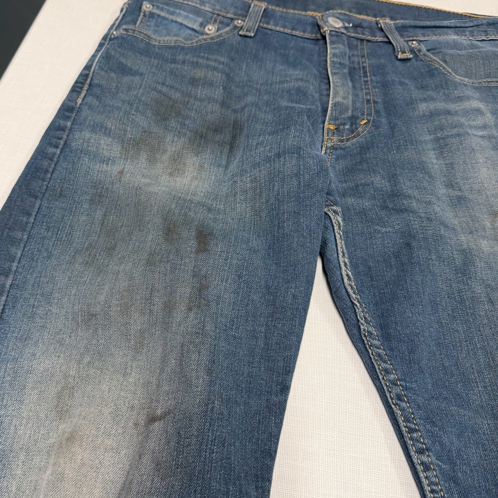 LEVI’S 513 Slim Straight Distressed Jeans 30x30 Mechanic Workwear Look