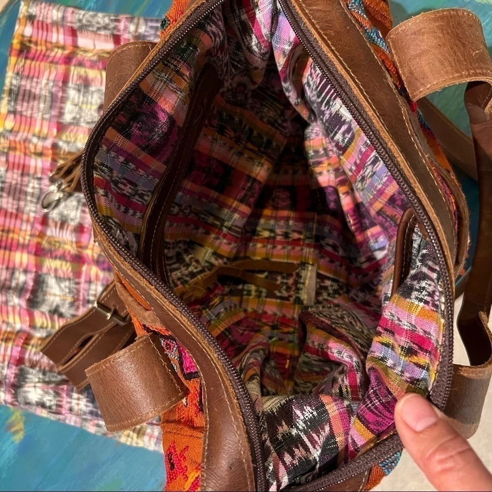 VINTAGE‎ Boho HUIPIL Bag, Peacock Design, Guatemala