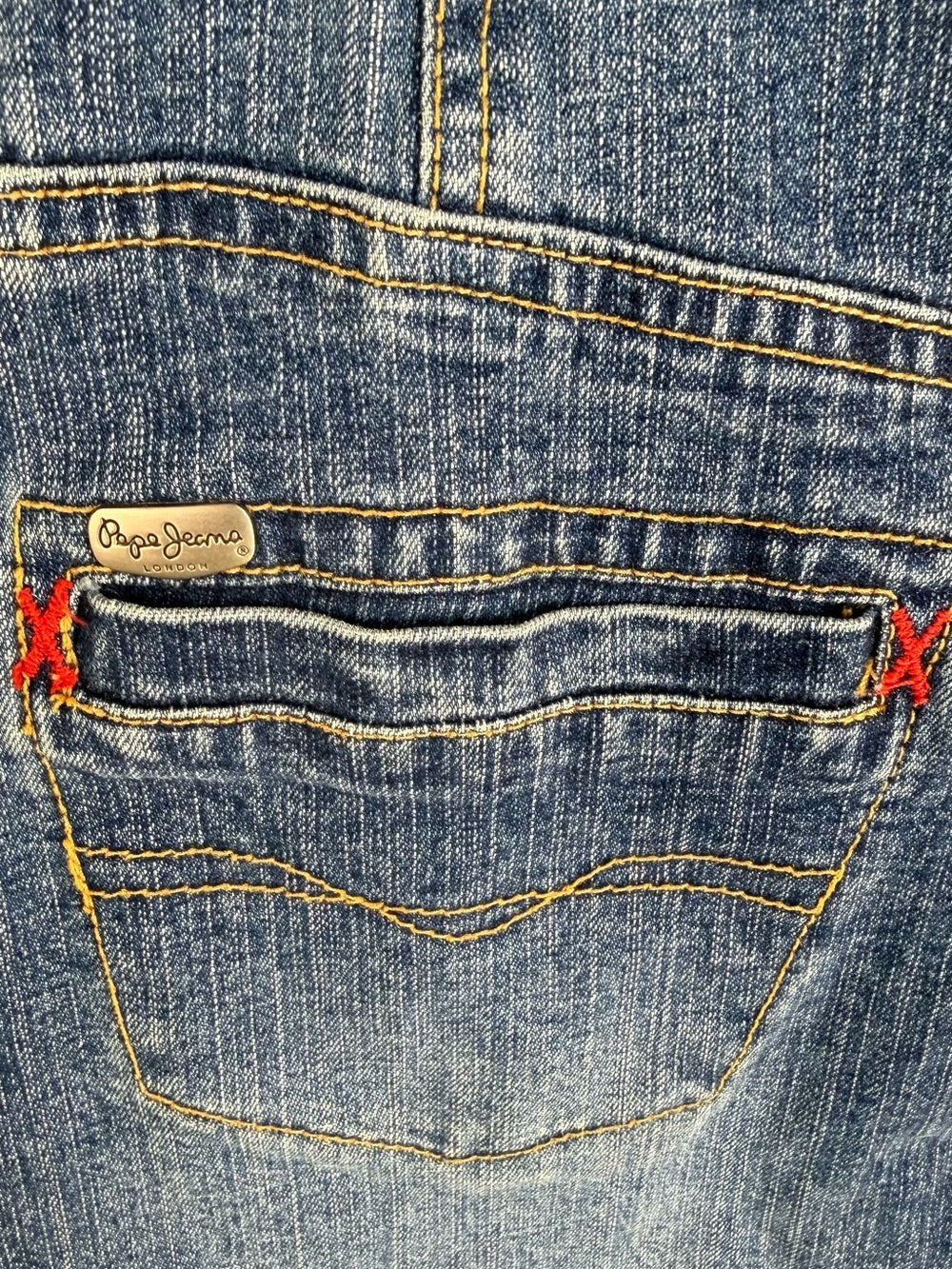 Pepe Jeans London Denim Mini Dress | Y2K Patchwork Stretch Jean Dress