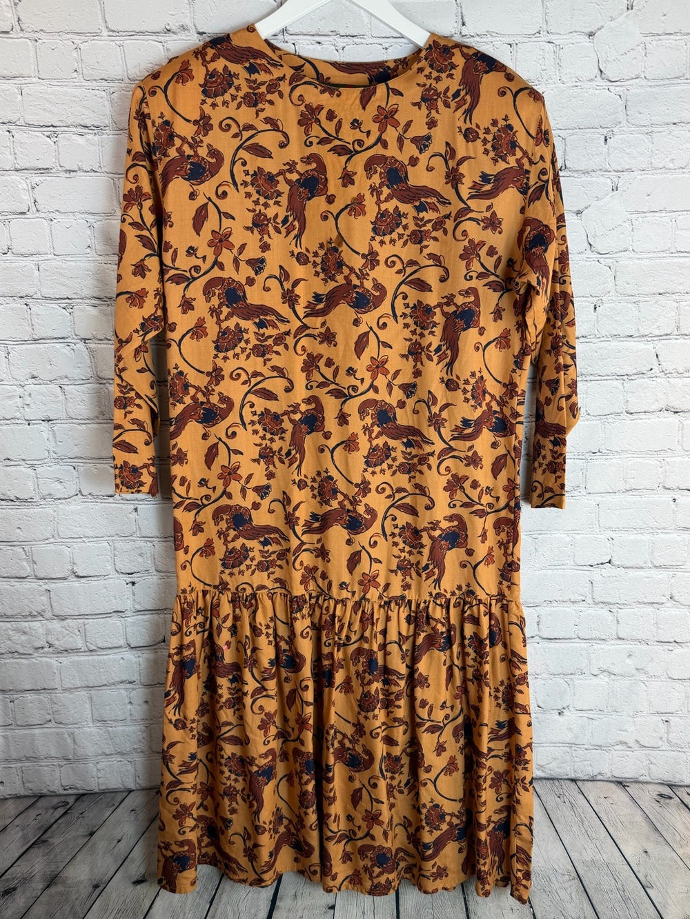 OUTBACK RED Vintage Modest Midi Dress Long Sleeve High Neck Classic