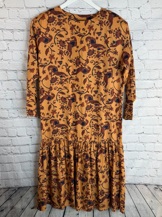OUTBACK RED Vintage Modest Midi Dress Long Sleeve High Neck Classic