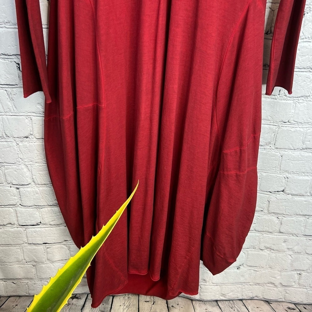 RUNDHOLZ Black Label Tulip Circle Dress Brick Red XS Sculptural