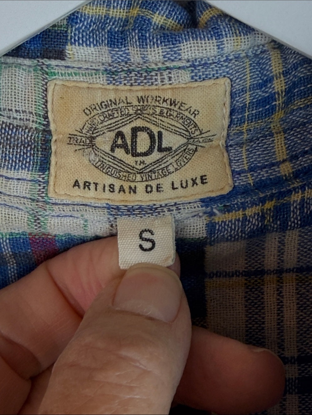 ARTISAN DE LUXE Patchwork Plaid Flannel Button Down Shirt Mens Small ADL