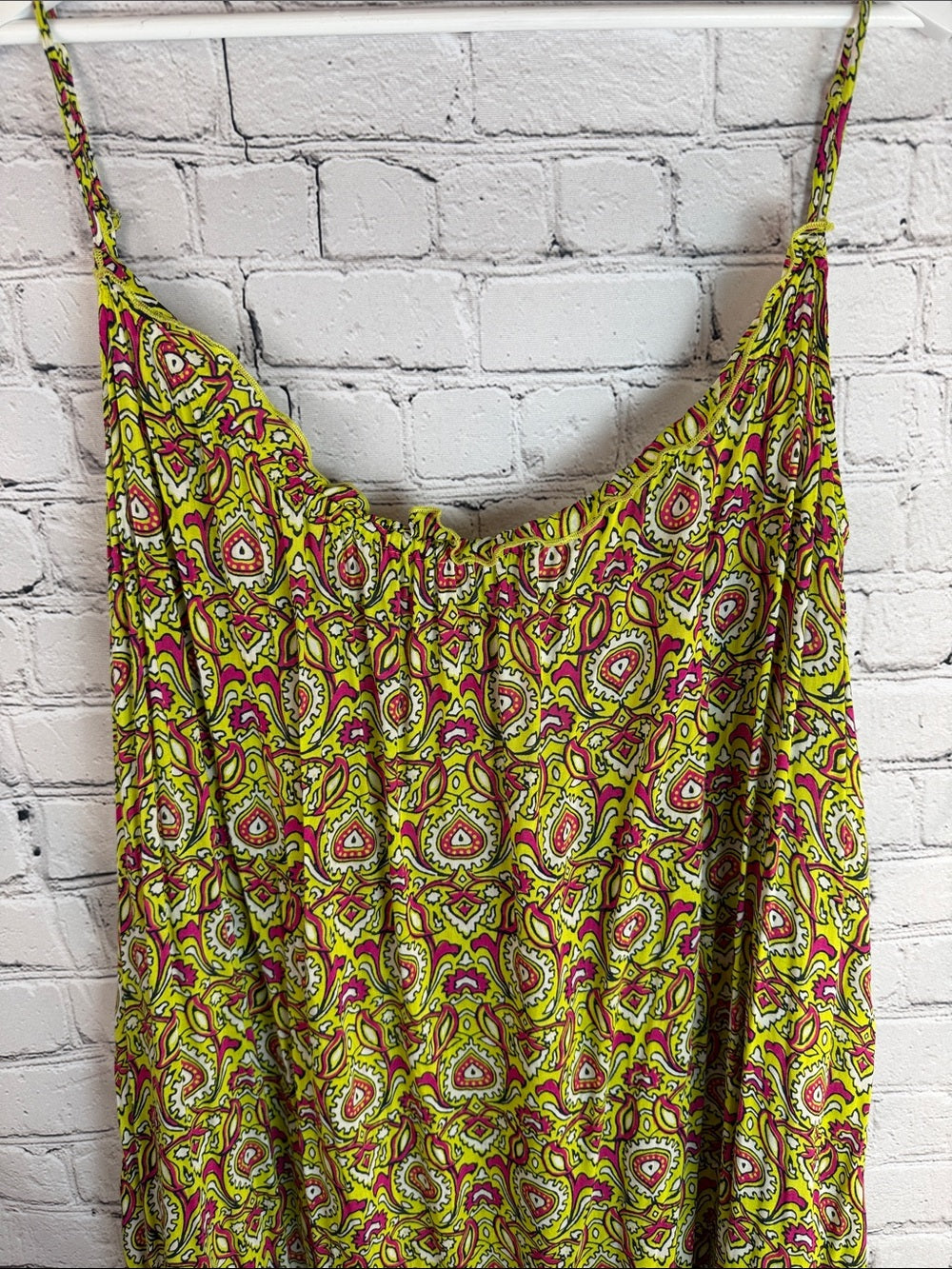 ANTHROPOLOGIE MALIKA Citron Raspberry Paisley Maxi Dress Low Back