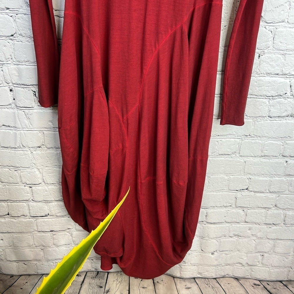 RUNDHOLZ Black Label Tulip Circle Dress Brick Red XS Sculptural