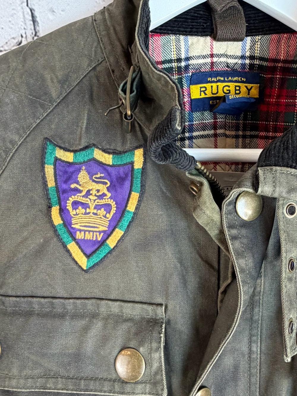 RALPH LAUREN RUGBY Olive Green Military Field Jacket with Belt S