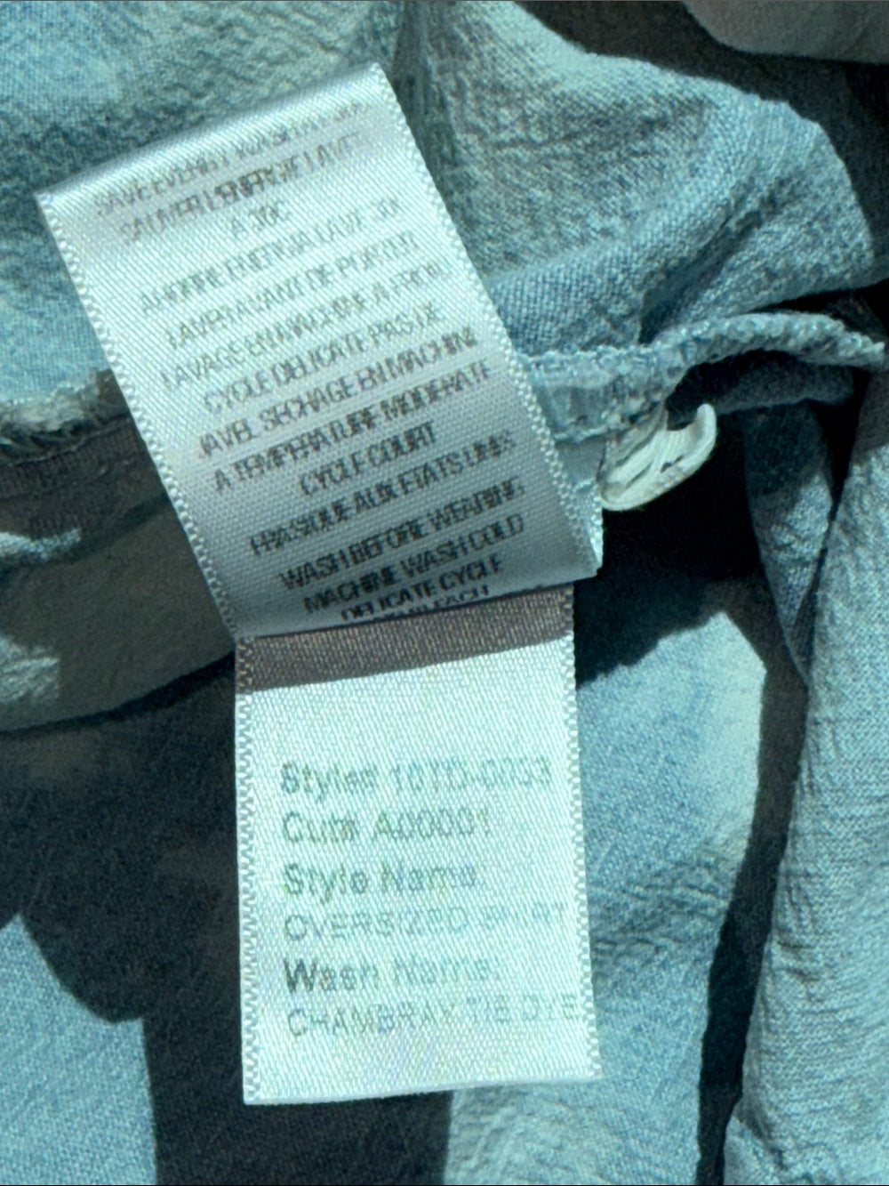 SUNDRY Light Wash Tie-Dye Button-Up Shirt - Cloudy Blue