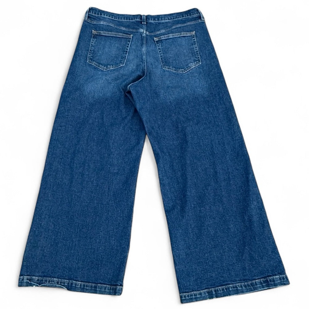 GAP Stride High Rise Wide Leg Jeans Dark Wash Denim 35x30
