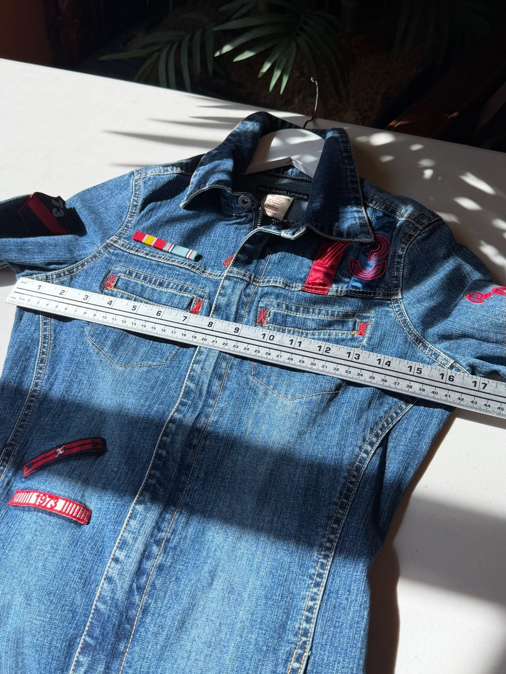 Pepe Jeans London Denim Mini Dress | Y2K Patchwork Stretch Jean Dress