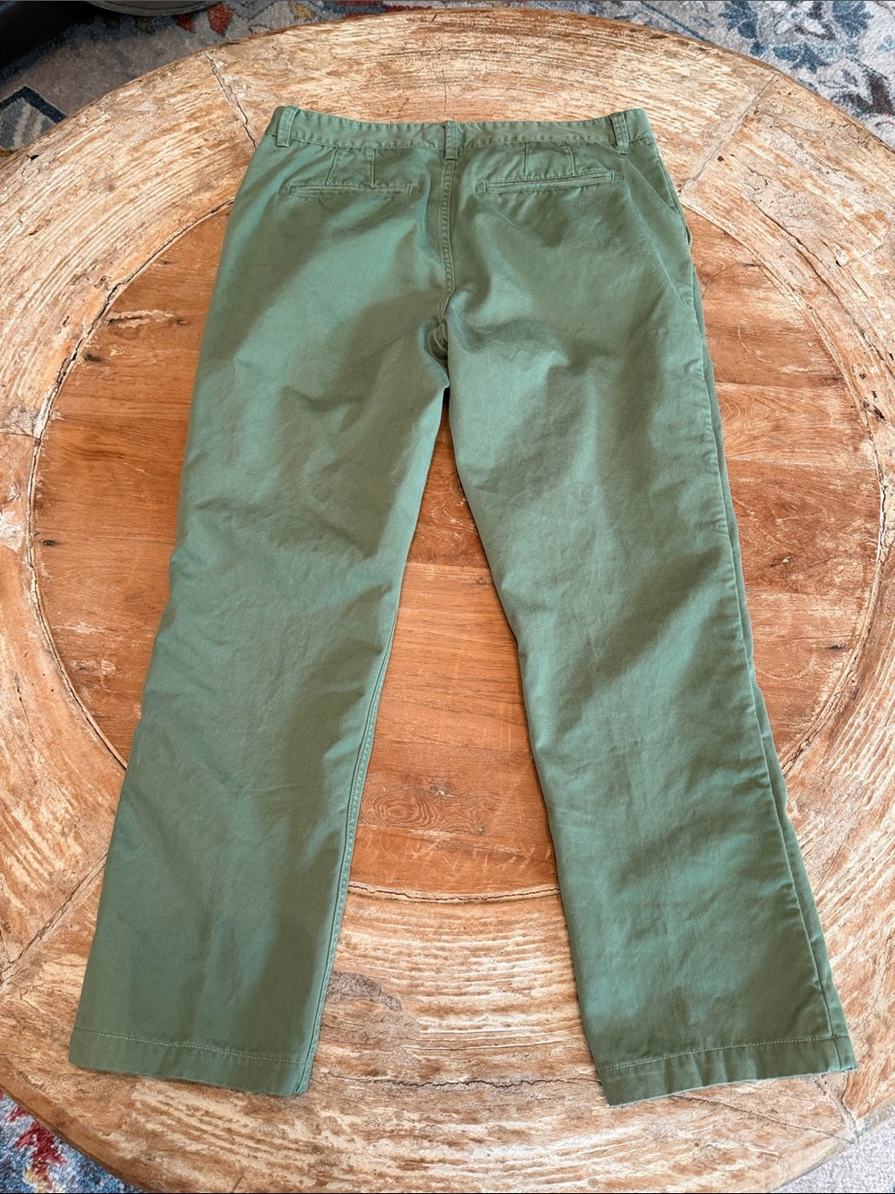 1901 Olive Green Slim Straight Chinos