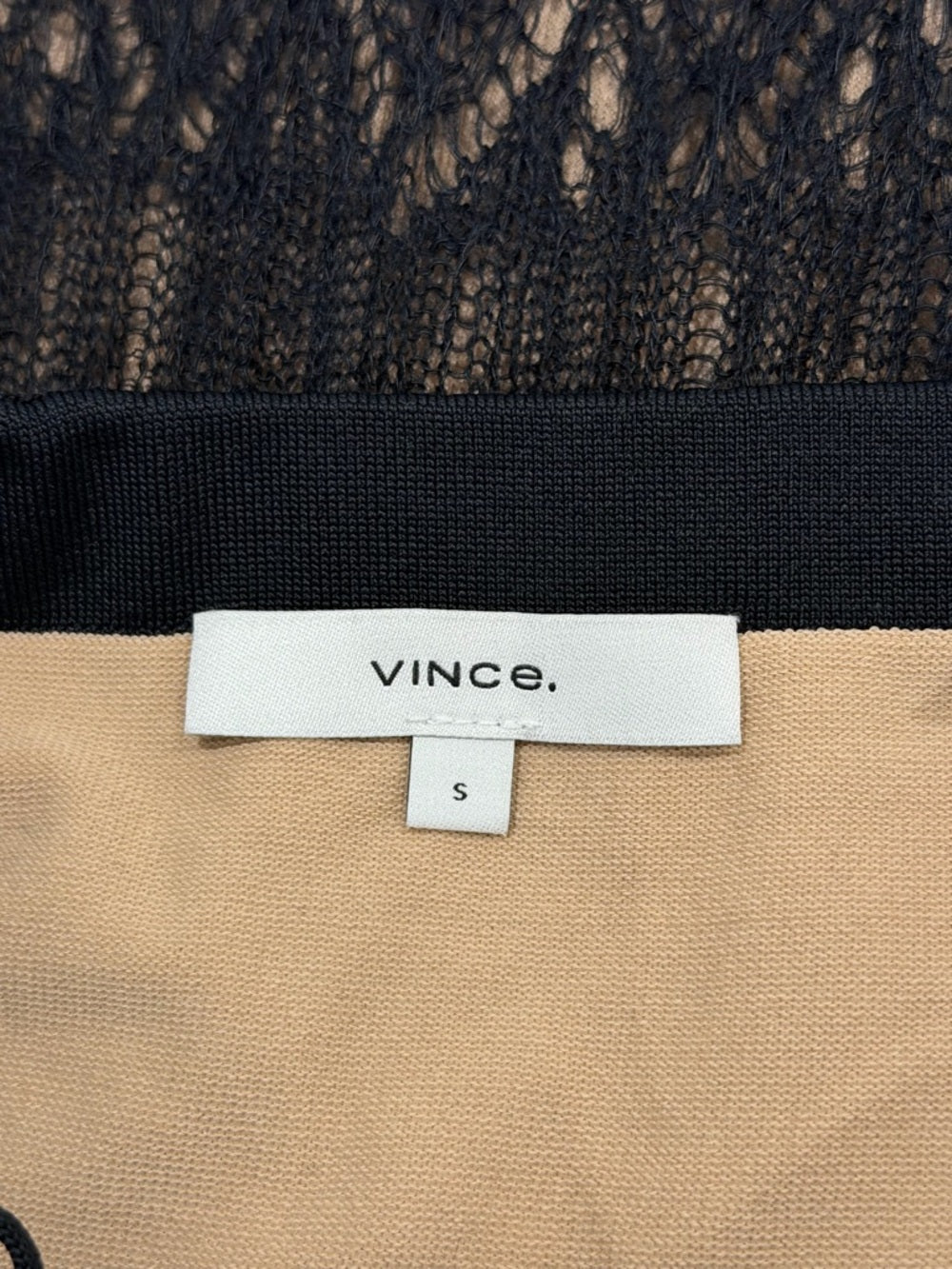 VINCE Black Knit Skirt Cotton Mohair Blend Lace Hem Pull On Midi Size M